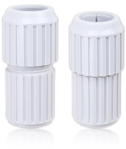 HUTRADE 2 Stück Weiße Pool-Teleskopstangen Verbindungsstücke mit Nockenschloss (Cam Lock) | Doppelnippel Ersatzteil | Passend für 32 bis 28 mm Starke Teleskopstange