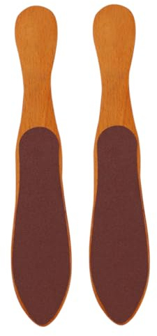 2 Stück Fußbürste Holz Flaschenförmige Doppelseitig für Fersen | Sandpapier und Holz, Entfernt Hornhaut, Dusche, für Frauen Sowie Menschen mit Rauen Füßen