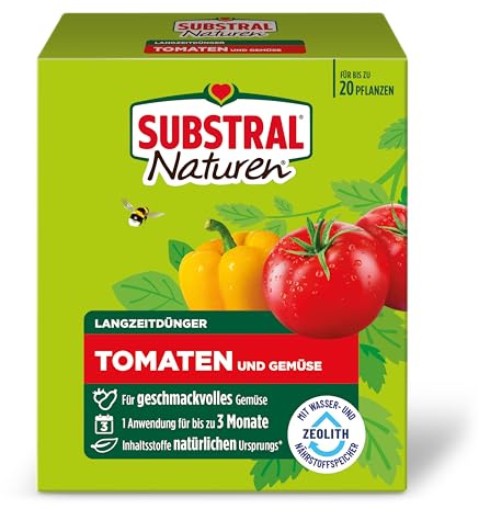 Substral Naturen Langzeitdünger Tomaten & Gemüse 1,2kg mit Zeolith | Für stark zehrende Gemüsearten | Fördert Bodenfruchtbarkeit | Mit Kalium für Reife und Aroma