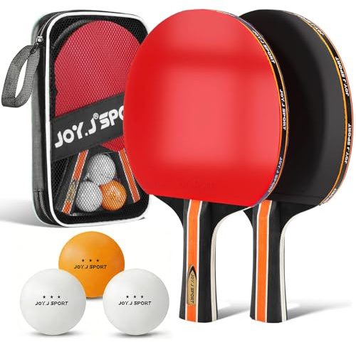 Tischtennisschläger Tischtennis Set mit Tischtennisbälle, Pingpong Set für Kinder Anfänger, Familien und Profis
