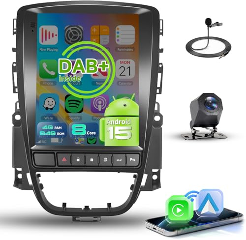 【8 Kern 4+64G】 Hodozzy Carplay DAB Autoradio für Opel Astra J/Buick Excelle 2009-2015, 9.7 Zoll Touchscreen Android Autoradio mit Android Auto/WiFi/GPS/RDS/FM/Bluetooth/USB+Rückfahrkamera
