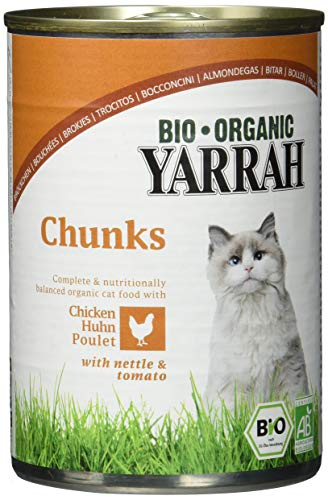 Yarrah Bio Katzennassfutter Huhn mit Nessel und Tomate, 405 g