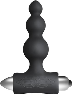 Rocks Off Petite Sensations Bubbles Black –Vibrating Anal Plug, 7 Modes (3 Speeds & 4 Patterns), Graduated Contoured Design, Water-Resistant, Quiet, 92g