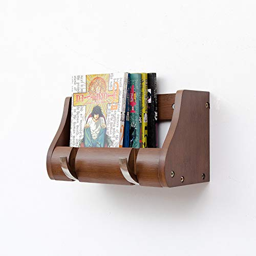 Euro Tische Garderobenleiste 25cm Massiv Bambus espresso - FSC Zertifikat - 2 Metall Kipphaken