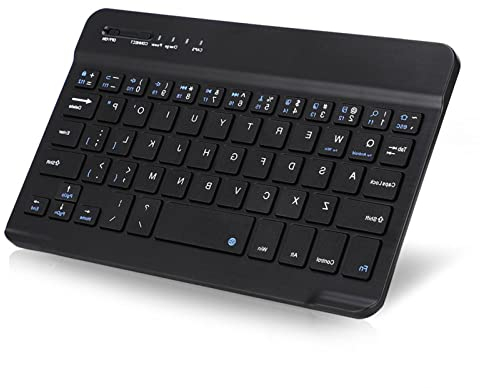 Teclado portátil delgado inalámbrico con Bluetooth para tableta y computadora portátil compatible con Windows, Android e para iPad Mini, Air, Pro, nuevo iPad, iPhone, teléfono inteligente Android