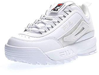 Fila Damen Sneaker Disruptor II Patches Sneakers, White, 39 EU