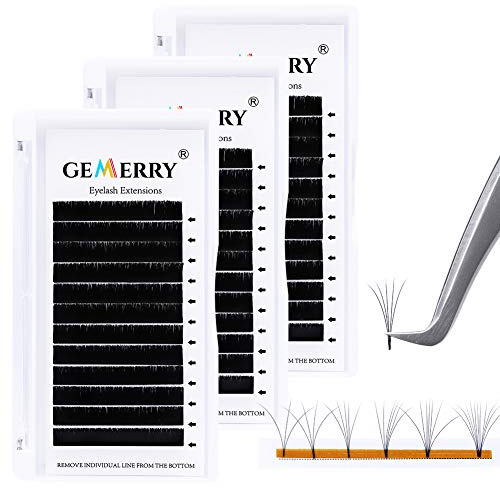 GEMERRY 3 Boîtes Volume Russe Extension Cils 0,07mm Curl D 12mm 13mm 14mm | Créer des Bouquets 2D 3D 5D 6D 8D Faux Cils Volume Lashes