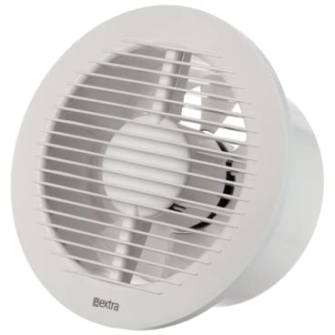 Europplast 150mm Bathroom Fan with Humidity Sensor and Timer - Round Front 6 Inch Extractor Fan - White
