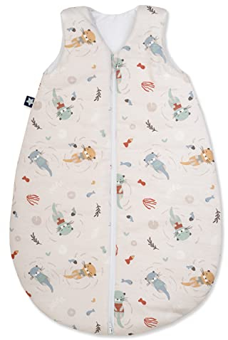 Julius Zöllner Baby Ganzjahresschlafsack aus Jersey Baumwolle, Standard 100 by Oeko-Tex, Made in Germany, Gr. 62, Little Otti