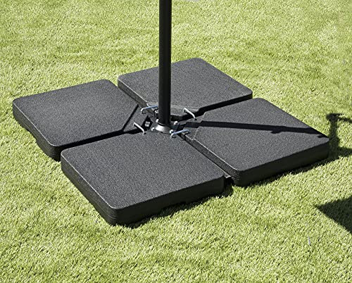 Garden Store Direct GSD Set of 4 Outdoor Umbrella Cantilever Parasol Bases - Sand/Water Filled Weights - 60kg Total Weight