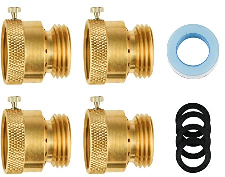SUNGATOR Valvola anti sifone, set di interruttori sottovuoto per tubo flessibile, 3/4 pollici, per rubinetto da giardino, camper, valvola anti-riflusso in ottone massiccio con nastro sigillante