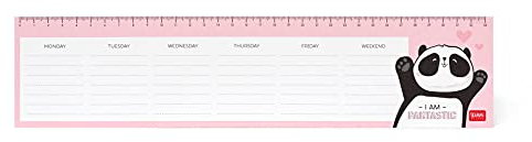 Legami - Schreibtischplaner, Smart Planer, 34 x 8 cm, 55 Blatt abziehbar, Papier 80 g/m², Made in Italy, Panda