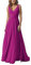 yhfshop Robes de Soirée Femme Grande Taille,Robe en Mousseline à Double épaule et col en V, Robe de soirée trapèze-Purple Rose_46,Robe de Soirée Bal Asymétrique