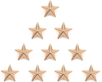 Sterne Ansteckernadel Metall Anstecker Pin Orden Sicherheit Brosche Knöpfe Badge Gold Orden Abzeichen Set für Damen Herr Kleidung Hut Anzug Pullover Dekoration DIY Handwerk 10 Stücke