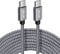 JALIXI Lange USB C auf USB C Kabel 6M, 60W PD Nylon Schnellladekabel für iPhone 16/iPhone 15 Pro Max, für iPad Pro/Air 5 Mini 6, Samsung Galaxy S24 Ultra S23 S22, Pixel 9 9a 8 8a, Grau