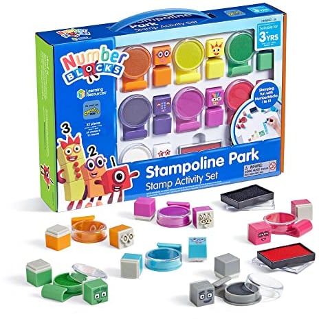 Learning Resources Numberblocks Stampoline-Freizeitpark, Stempel-Aktivitätsset, Mehrfarbig, Numberblocks-Farben, auswaschbare Stempelfarben, Geschenke für Kinder ab 3 4 5 6 Jahren, Jungen und Mädchen