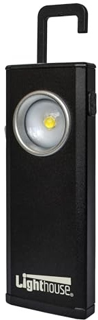 Lighthouse Torches L/HEM10BLKR Rechargable LED Mini Lamp 500Lm with up to 10 hr Run time, Black
