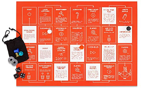 Trinkspielekoffer ® Das Original - Trinkspielekönig |Spielunterlage inkl. 6 Spielsteine und Würfel | Partyspiel | Trinkspiel | Gesellschaftsspiel | Brettspiel | Saufspiel