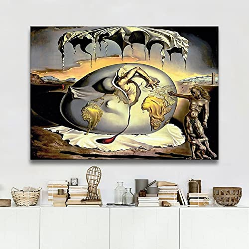 QITEX Tableau Decoration Murale 30x40cm Sans cadre Peinture sur toile Salvador Dali enfant regardant la naissance du nouvel homme Art mural Salon Décoration intérieure Peinture murale