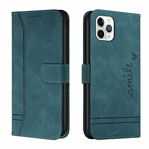 Bravoday Hülle für iPhone 11 Pro, PU Ledertasche Handyhülle Flip Schutzhülle Kompatibel mit iPhone 11 Pro, mit Kartenfäch & Kickstand, Grün