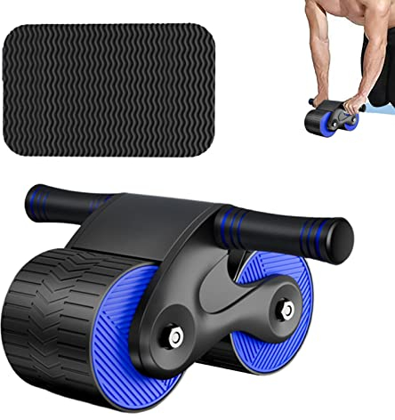 Ab Roller, 2023 New Automatic Rebound Abdominal Wheel, Double Round Wheels Roller Domestic Abdominal Exerciser, Ab Roller Wheel Exercise Equipment for Core Workouts