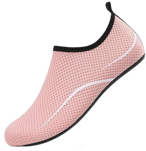 Scarpe da Scoglio Donna Uomo Scarpe da Immersione Water Shoes Antiscivolo Scarpe Acquatiche per Mare Surf Spiaggia Bagno Snorkel Yoga Sport Acquatici Unisex(Rosa,42 EU)