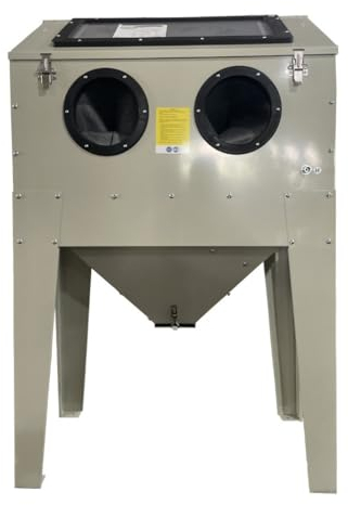 BPAC Cabina di sabbiatura 220L – Microbillatrice o sabbiatrice – Cabina sabbiatura per officina – Guanti rinforzati Inclusi – Dimensioni 84 x 55 x 55 cm