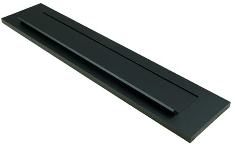 Wovar Briefeinwurf Schwarz Aluminium mit Feder gerades Modell nach außen öffnend - Pro Stück