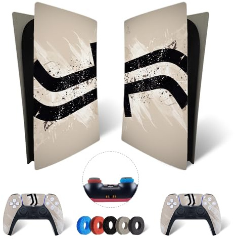 MaD Vision® Kit de Skins Extra-résistants pour PlayStation 5 (PS5) Digital | Ensemble de Stickers vinyles Mats pour Console et 2 manettes – pour Juventus Design