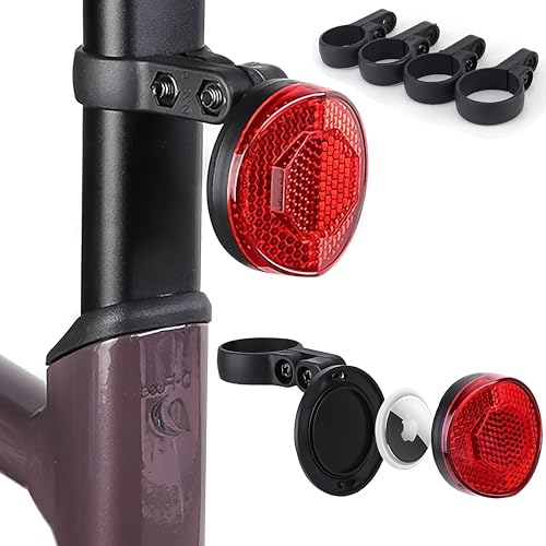 Movoja Reflektoren Fahrradhalterung für Airtag - Versteck für Fahrrad Sattel-pfosten - Verstellbar - Geheimversteck - Sicher - 4X Verschiedene Größen 22.2mm-31.8mm - Tracking Diebstahlschutz