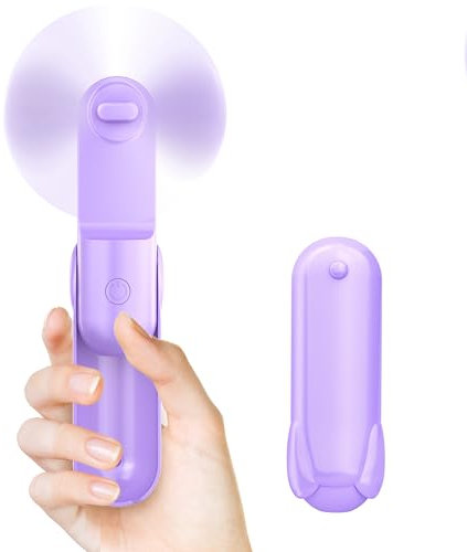 Jkjoy Mini Handheld Fan, Portable Hand Fan with USB Rechargeable, 2000 mAh Battery Operated, 3 Speeds Adjustable, 2 IN 1 Small Personal Pocket Fan for Women Girls Travel Outdoor