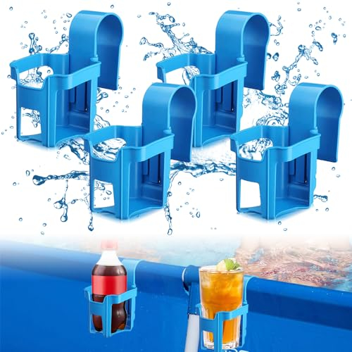 Udbrud Portabevande per Piscina, 4 Pezzi Portabicchieri da Piscina Portatile Supporto per Tazza da Piscina Multifunzione Bevande da Piscina per la maggior parte delle piscine