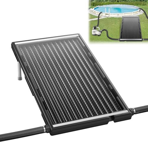 YARDIN Poolheizung Solar Pool Solarheizung Sonnenkollektor Anschluss Ø 50mm Pool Heizung für Warmwasser Dusche Gartendusche Rechteckig Schwarz 111 x 66 x 35 cm 1er Set