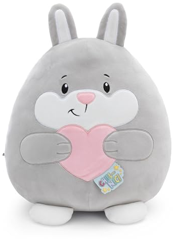 NICI CHILL-NICI Kuscheltier Hase mit Herz 30 cm - Flauschiges Stofftier aus Marshmallow-Textur-Material zum Kuscheln, Spielen und Liebhaben, Ideales Kuschelkissen - 61404