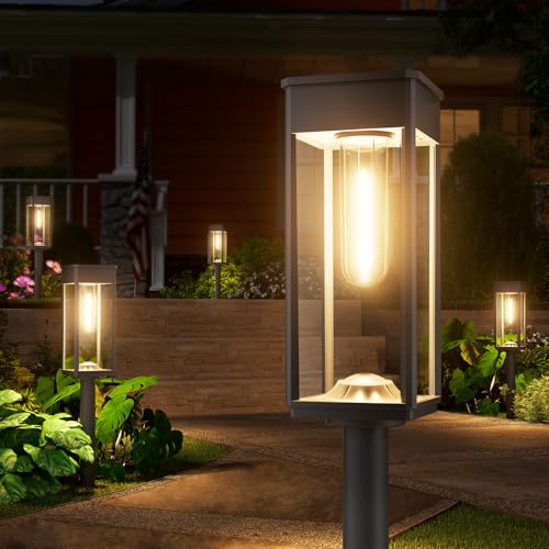 NEWMESSI Solar Path Lights, 8 Pack, 3 Heights, Warm White, IP65