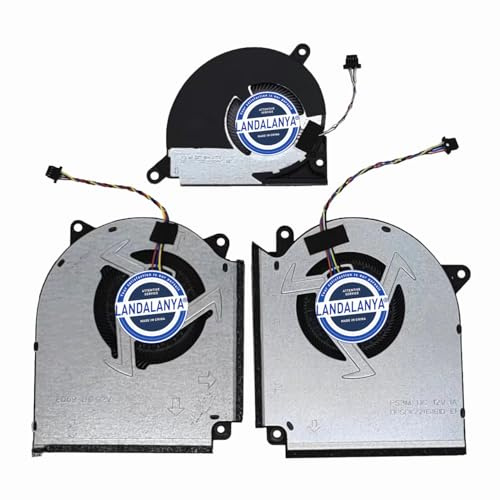 LANDALANYA Replacement New CPU GPU and Small Fan for ASUS Strix G16 G614J G634J G614JI G614JV G614JJ Series DFSCK22D05883C DFSCK22115181D DC12V 1A DFS5F22B04954C DC5V 0.5A