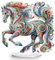 Hjjdiyes Diamond Painting Tiere Deko - Tischdeko - 5D Diamant Painting für Erwachsene und Kinder - Bastelset Pferd Neuheiten 2024 - Aufsteller