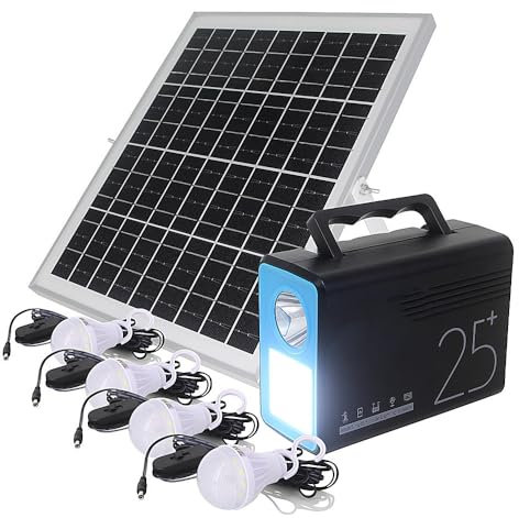 QINGDONGDZA Generador Solar portátil,estación de energía portátil de 100 W con Panel Solar de 40 W,con Toma de Corriente de CA para Uso doméstico,Linterna LED,RV,Aventura de Campamento al Aire Libre
