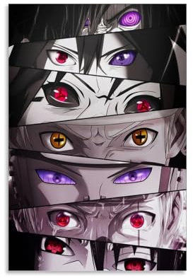 Japanisches Anmie Eyes Akatsuski-Poster, Uchiha Itachi Pain Manga, Musikposter für Zimmer, ästhetische Leinwand, Wandkunst, Schlafzimmerdekoration, 30 x 45 cm