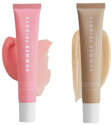 Summer Lippenbalsam mit Butter, Fridays Creme für die Lippen mit Pflanzenextrakt, feuchtigkeitsspendender Lipgloss ohne Kleben, glänzendes Lippenöl mit glänzendem Finish (2PC-A+B)