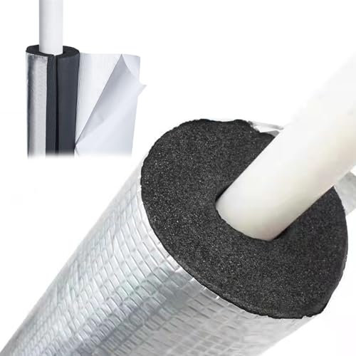 Aislamiento de Tuberías para Exteriores, Aislante Tubo Espuma Anticongelante Manguera Aislante de Caucho Pared 20/30mm para Coquilla de Aire Acondicionado Fundas(22mm x 30mm x 0.95m)