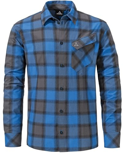 Schöffel Herren Wanderhemd Funktionshemd Freizeithemd Langarmhemd Poplar MNS, Farbe:Blau, Größe:54, Artikel:-8655 Blue/Black