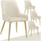 tectake® 4er Set Samt Stuhl, Esszimmerstühle, ergonomischer Sessel Stuhl, Möbel für Wohnzimmer, Armlehnstuhl für Esstisch, als Küchenstuhl, Essstühle skandinavisch, Schalenstuhl modern - beige