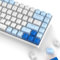 KOVNISE Pudding Keycaps, PBT Keycaps 165 Tasten Set Custom Keycap Set, Shine Through Keycaps OEM Profil, Blaue & weiße Keycaps Universal Kompatibilität für 100%, 75%, 65%, 60% Tastatur