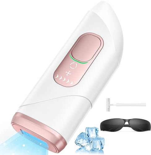 Épilateur Lumière Pulsée avec Fonction de Refroidissement, Épilateur Laser IPL pour Femmes et Hommes, Flashs illimités, 5 Niveaux D'énergie, Épilation Lumière Pulsée pour Bikini Line Aisselles Jambes
