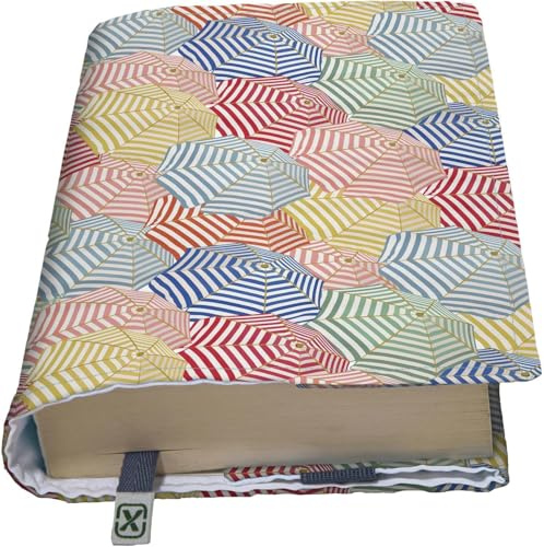 KAPAX MOSSO FLEX Buchumschlag, verstellbar, für Taschenbuch, waschbar, wasserdicht, Buchschoner für Erwachsene (Umbrella)