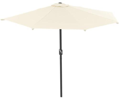 IDMarket - Mezza Ombrellone da Balcone Spiaggia Corte Ecru 2,7x1,35 m con Copertura