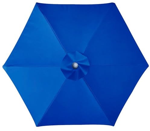 LUSCHEER Replacement Parasol Canopy Waterproof, Parasol Replacement Canopy Cover Patio Umbrella Cloth for 2m 6 Ribs Diameter Large Patio Umbrella Weatherproof UV-Anti, Blue