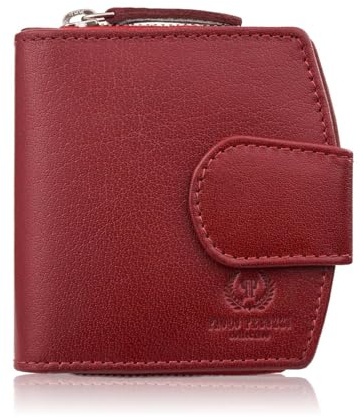 Damen Leder Geldbörse rot Geldbörse RFID Paolo Peruzii AL-24-RD, rot red, small