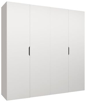 Mirjan24 Kleiderschrank mit Einlegeböden und Kleiderstange Midere 200, Vielseitiger Drehtürenschrank, Elegantes Kleiderschrank 4-türig (Weiß)